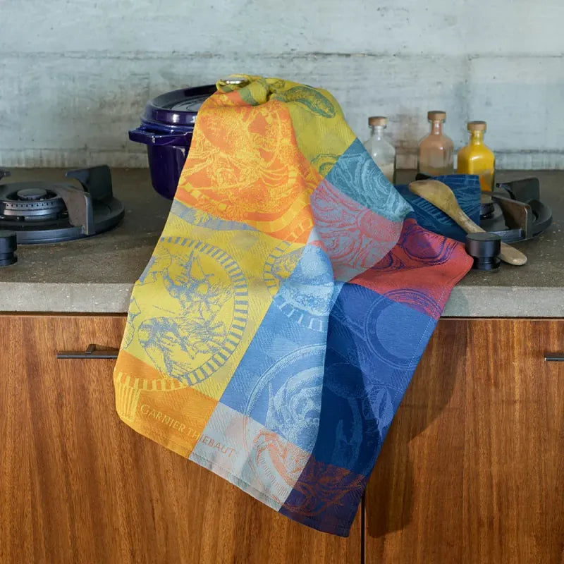 Linge a vaisselle, Jacquard « Fruits de mer Citronne » – Garnier-Thiebeaut