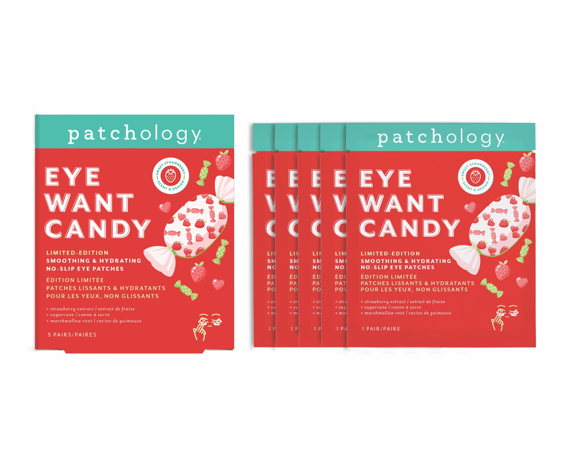 Patchology Eye Want Candy – Patchs Hydrogel Contour des Yeux à la Fraise
