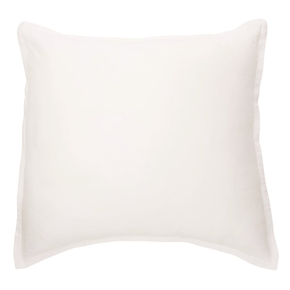 European Pillow Cover - White Linen