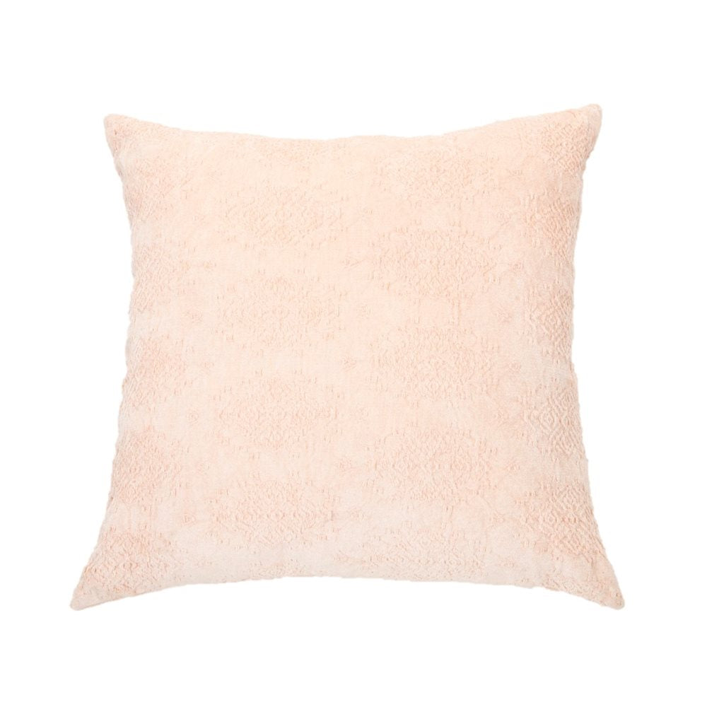 Oreiller européen - velours jacquard rose pâle Toro