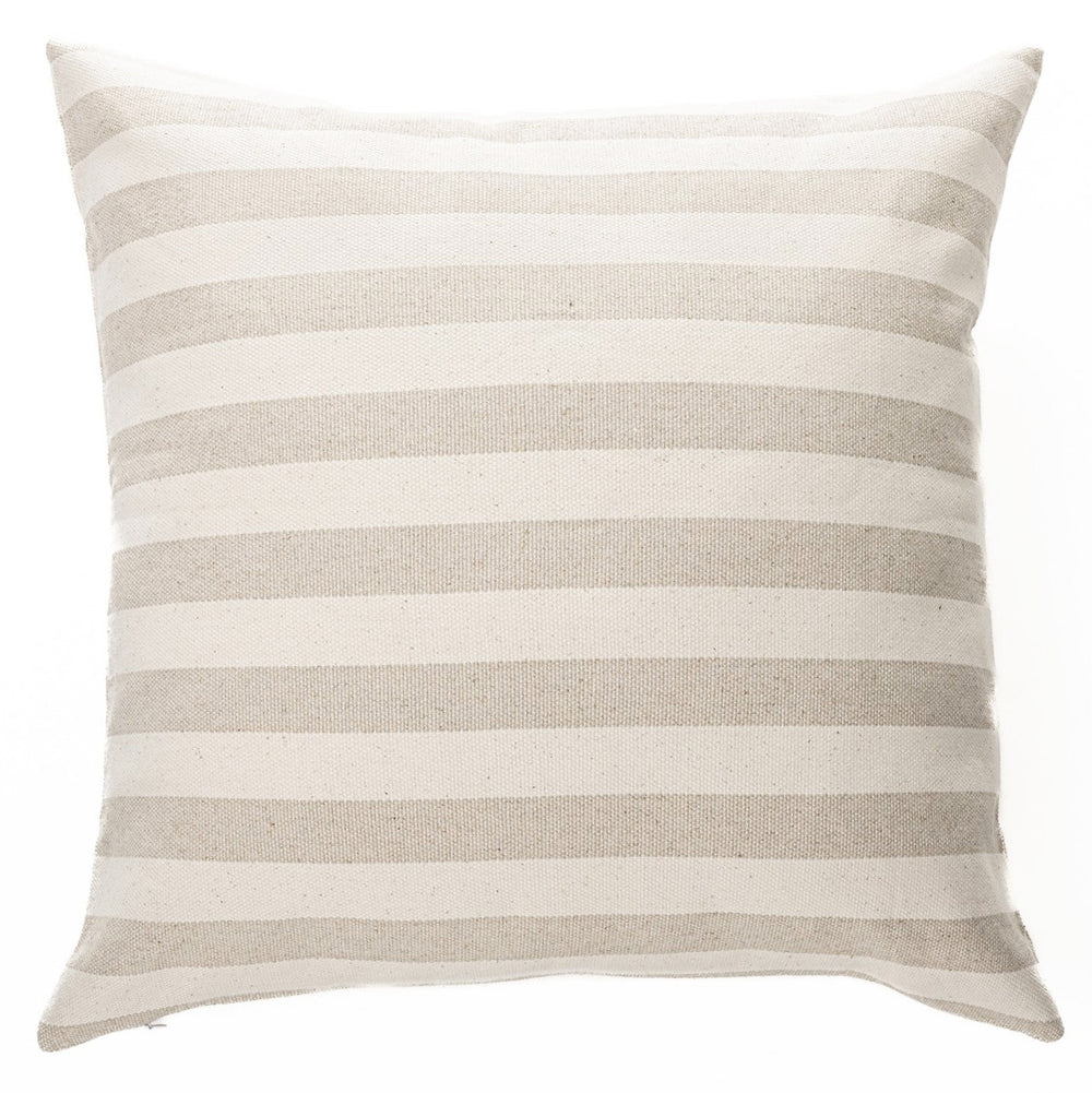 Coussin européen à rayures crèmes et taupes - Dina