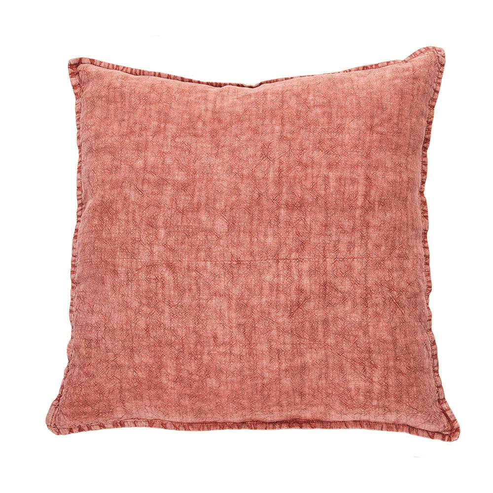 European Pillow - Linen Stone Wash Raspberry 