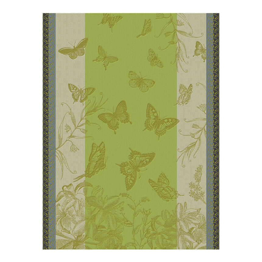 Linge à vaisselle. Jardin des papillons Coton - De Jacquard Français
