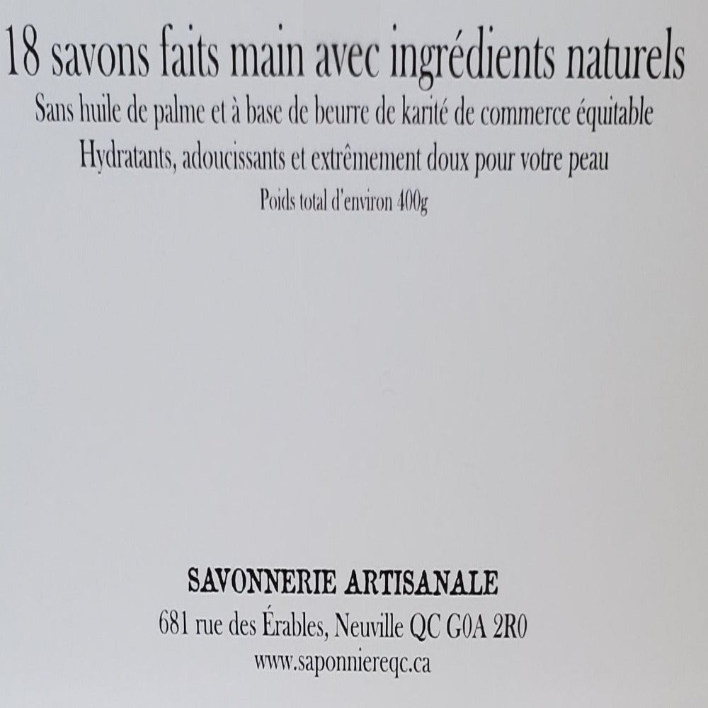 Boîte de savons - La Saponière québécoise - 18 X 22g -